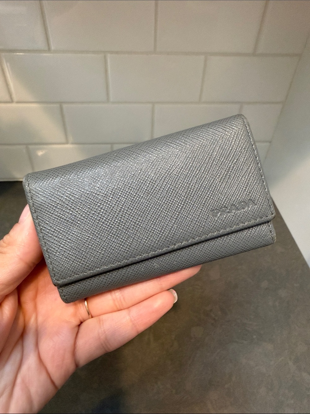 Prada Key/Card Holder Saffiano Leather